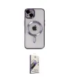 ieg™ iPhone 14 Kılıf Nova Işık Özel Seri - Siyah Bilvis 3D Mat Cam Ekran Koruyucu
