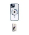 ieg™ iPhone 14 Kılıf Nova Işık Özel Seri - Siyah Bilvis 3D Mat Cam Ekran Koruyucu