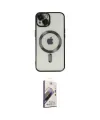 ieg™ iPhone 14 Kılıf Nova Işık Özel Seri - Siyah Bilvis 3D Mat Cam Ekran Koruyucu