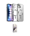 ieg™ iPhone 14 Kılıf Nova Işık Özel Seri - Siyah Bilvis 3D Mat Cam Ekran Koruyucu