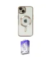 ieg™ iPhone 14 Kılıf Nova Işık Özel Seri - Siyah Bilvis 5in1 3D Magic Cam Ekran Koruyucu