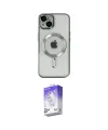 ieg™ iPhone 14 Kılıf Nova Işık Özel Seri - Siyah Bilvis 5in1 3D Magic Cam Ekran Koruyucu