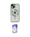 ieg™ iPhone 14 Kılıf Nova Işık Özel Seri - Siyah Bilvis 5in1 3D Magic Cam Ekran Koruyucu