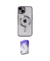ieg™ iPhone 14 Kılıf Nova Işık Özel Seri - Siyah Bilvis 5in1 3D Magic Cam Ekran Koruyucu