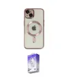 ieg™ iPhone 14 Kılıf Nova Işık Özel Seri - Siyah Bilvis 5in1 3D Magic Cam Ekran Koruyucu
