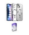ieg™ iPhone 14 Kılıf Nova Işık Özel Seri - Siyah Bilvis 5in1 3D Magic Cam Ekran Koruyucu