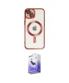 ieg™ iPhone 14 Kılıf Nova Işık Özel Seri - Siyah Bilvis 5in1 5D Magic Hayalet Cam Ekran Koruyucu
