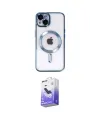 ieg™ iPhone 14 Kılıf Nova Işık Özel Seri - Siyah Bilvis 5in1 5D Magic Hayalet Cam Ekran Koruyucu