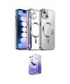 ieg™ iPhone 14 Kılıf Nova Işık Özel Seri - Siyah Bilvis 5in1 5D Magic Hayalet Cam Ekran Koruyucu