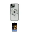 ieg™ iPhone 14 Kılıf Nova Işık Özel Seri - Siyah Buffer Hayalet Cam Ekran Koruyucu