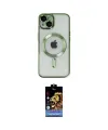 ieg™ iPhone 14 Kılıf Nova Işık Özel Seri - Siyah Buffer Hayalet Cam Ekran Koruyucu