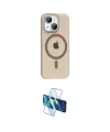 ieg™ iPhone 14 Kılıf Pusula Form Özel Seri - Siyah 3D Antistatik Cam Ekran Koruyucu
