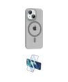 ieg™ iPhone 14 Kılıf Pusula Form Özel Seri - Siyah 3D Antistatik Cam Ekran Koruyucu