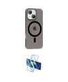 ieg™ iPhone 14 Kılıf Pusula Form Özel Seri - Siyah 3D Antistatik Cam Ekran Koruyucu
