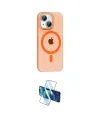 ieg™ iPhone 14 Kılıf Pusula Form Özel Seri - Siyah 3D Antistatik Cam Ekran Koruyucu
