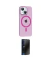 ieg™ iPhone 14 Kılıf Pusula Form Özel Seri - Siyah 3D Antistatik Hayalet Cam Ekran Koruyucu