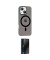 ieg™ iPhone 14 Kılıf Pusula Form Özel Seri - Siyah 3D Antistatik Hayalet Cam Ekran Koruyucu