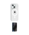 ieg™ iPhone 14 Kılıf Pusula Form Özel Seri - Siyah 3D Antistatik Hayalet Cam Ekran Koruyucu