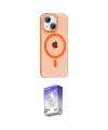 ieg™ iPhone 14 Kılıf Pusula Form Özel Seri - Siyah Bilvis 5in1 3D Magic Cam Ekran Koruyucu