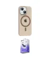 ieg™ iPhone 14 Kılıf Pusula Form Özel Seri - Siyah Bilvis 5in1 5D Magic Hayalet Cam Ekran Koruyucu
