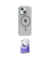 ieg™ iPhone 14 Kılıf Pusula Form Özel Seri - Siyah Bilvis 5in1 5D Magic Hayalet Cam Ekran Koruyucu
