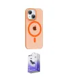 ieg™ iPhone 14 Kılıf Pusula Form Özel Seri - Siyah Bilvis 5in1 5D Magic Hayalet Cam Ekran Koruyucu