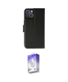 ieg™ iPhone 14 Kılıf Siluet Işık Serisi - Siyah Bilvis 5in1 3D Magic Cam Ekran Koruyucu