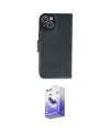 ieg™ iPhone 14 Kılıf Siluet Işık Serisi - Siyah Bilvis 5in1 5D Magic Hayalet Cam Ekran Koruyucu