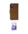 ieg™ iPhone 14 Kılıf Siluet Işık Serisi - Siyah Bilvis 5in1 5D Magic Hayalet Cam Ekran Koruyucu