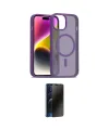 ieg™ iPhone 14 Kılıf Siluet Minimal Prime - Siyah 3D Antistatik Hayalet Cam Ekran Koruyucu