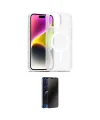 ieg™ iPhone 14 Kılıf Siluet Minimal Prime - Siyah 3D Antistatik Hayalet Cam Ekran Koruyucu
