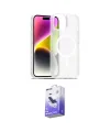 ieg™ iPhone 14 Kılıf Siluet Minimal Prime - Siyah Bilvis 5in1 5D Magic Hayalet Cam Ekran Koruyucu