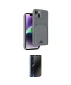 ieg™ iPhone 14 Kılıf Vadi Çizgi Prime - Siyah 3D Antistatik Hayalet Cam Ekran Koruyucu