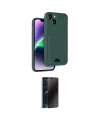 ieg™ iPhone 14 Kılıf Vadi Çizgi Prime - Siyah 3D Antistatik Hayalet Cam Ekran Koruyucu