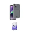 ieg™ iPhone 14 Kılıf Vadi Çizgi Prime - Siyah Bilvis 5in1 5D Magic Hayalet Cam Ekran Koruyucu
