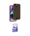 ieg™ iPhone 14 Kılıf Vadi Çizgi Prime - Siyah Bilvis 5in1 5D Magic Hayalet Cam Ekran Koruyucu