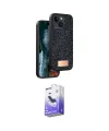 ieg™ iPhone 14 Kılıf Vadi Klasik Serisi - Siyah Bilvis 5in1 5D Magic Hayalet Cam Ekran Koruyucu