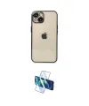 ieg™ iPhone 14 Kılıf Vadi Minimal - Siyah 3D Antistatik Cam Ekran Koruyucu