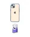 ieg™ iPhone 14 Kılıf Vadi Minimal - Siyah Bilvis 5in1 5D Magic Hayalet Cam Ekran Koruyucu