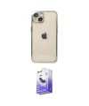 ieg™ iPhone 14 Kılıf Vadi Minimal - Siyah Bilvis 5in1 5D Magic Hayalet Cam Ekran Koruyucu