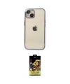 ieg™ iPhone 14 Kılıf Vadi Minimal - Siyah Buffer Cam Ekran Koruyucu