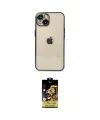 ieg™ iPhone 14 Kılıf Vadi Minimal - Siyah Buffer Cam Ekran Koruyucu
