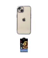 ieg™ iPhone 14 Kılıf Vadi Minimal - Siyah Buffer Hayalet Cam Ekran Koruyucu