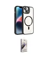 ieg™ iPhone 14 Kılıf Yadigar Asil Koleksiyonu - Siyah Bilvis 3D Mat Cam Ekran Koruyucu