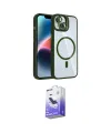 ieg™ iPhone 14 Kılıf Yadigar Asil Koleksiyonu - Siyah Bilvis 5in1 5D Magic Hayalet Cam Ekran Koruyucu