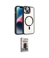 ieg™ iPhone 14 Kılıf Yadigar Asil Koleksiyonu - Siyah Bilvis Hayalet Cam Ekran Koruyucu
