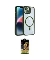 ieg™ iPhone 14 Kılıf Yadigar Asil Koleksiyonu - Siyah Buffer Cam Ekran Koruyucu