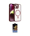 ieg™ iPhone 14 Kılıf Yadigar Asil Koleksiyonu - Siyah Buffer Hayalet Cam Ekran Koruyucu