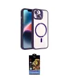 ieg™ iPhone 14 Kılıf Yadigar Asil Koleksiyonu - Siyah Buffer Hayalet Cam Ekran Koruyucu