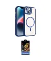 ieg™ iPhone 14 Kılıf Yadigar Asil Koleksiyonu - Siyah Buffer Hayalet Cam Ekran Koruyucu